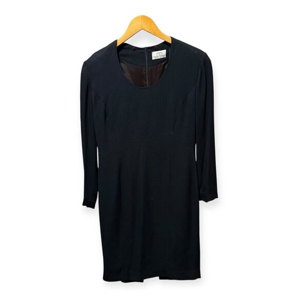 Marisa Minicucci Black Long Sleeve Sheath Dress Women’s Size 6 Canada Made - Picture 1 of 4